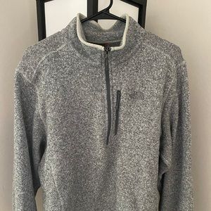 Men’s The North Face Fleece Quarter Zip Grey Large